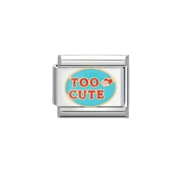 "Too Cute" ❤️‎ Charm for Italian Charm Bracelet 9mm Stainless Steel - Picture 1 of 8